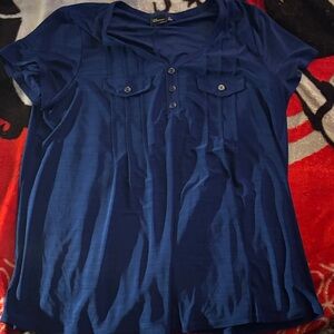 Elegant Navy Short Sleeve Top